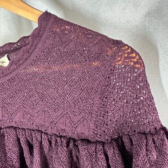 Ulla Johnson Augustina Wool Pointelle Knit Long Sleeve Top Size Large - Picture 6 of 14